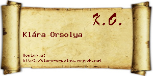 Klára Orsolya névjegykártya