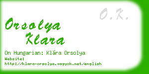 orsolya klara business card